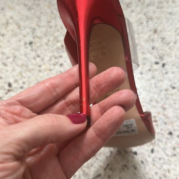 Schutz Sionne red clear transparent heel slingback 9.5 - Picture 9 of 9